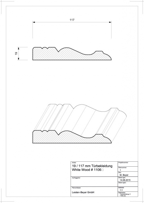 Türbekleidung White Wood # 1106