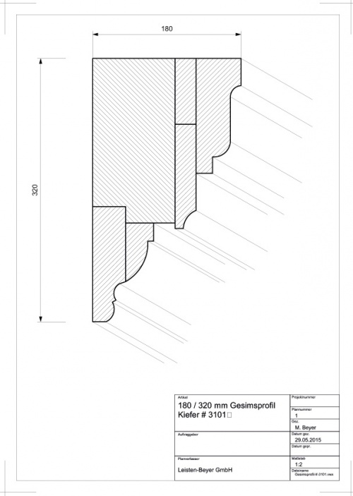 Gesimsprofil Kiefer # 3101