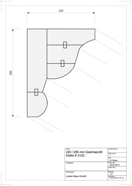 Gesimsprofil Kiefer # 3102