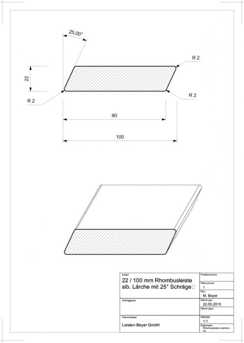 Rhombusleiste Lärche # 1486