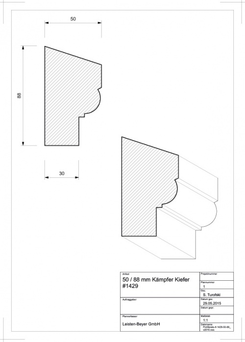 Kämpfer Kiefer 50 mm x 88 mm # 1429