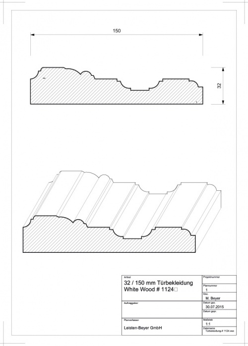 Türbekleidung White Wood # 1124