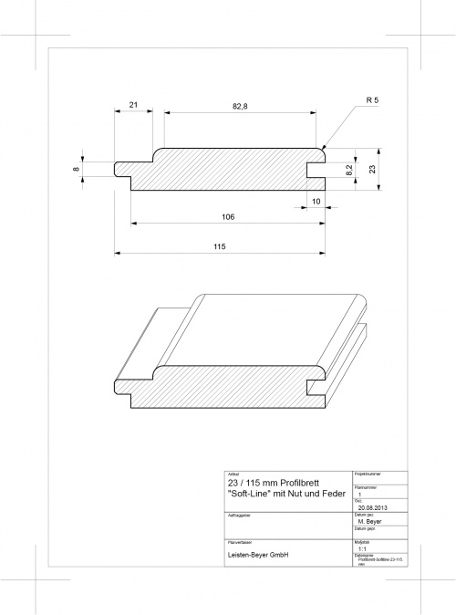 Profilbrett Softline Kiefer 23 mm x 115 mm