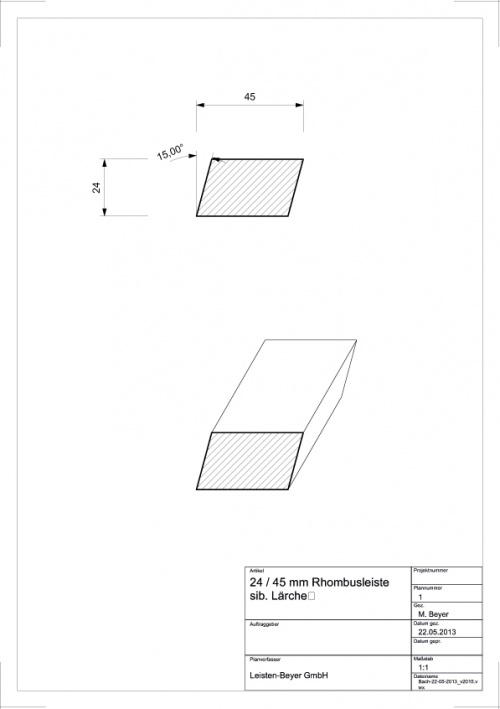 Rhombusleiste Lärche # 1480