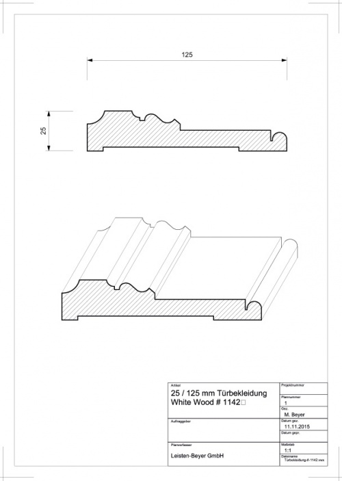 Türbekleidung White Wood # 1142