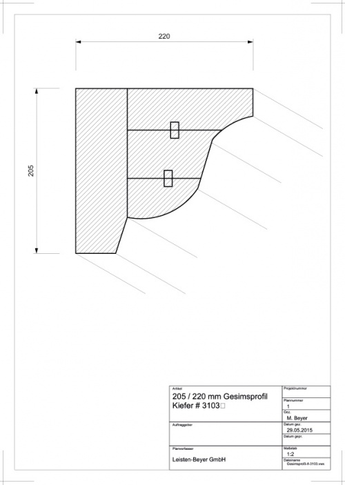 Gesimsprofil Kiefer # 3103