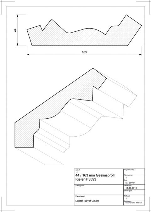 Gesimsprofil Kiefer # 3093