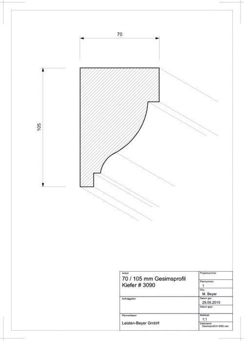 Gesimsprofil Kiefer # 3090