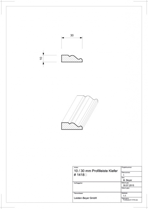 Profilleiste Kiefer # 1418